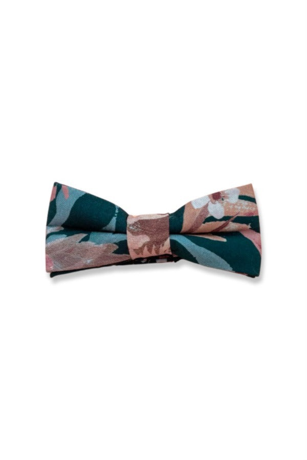 Kids Bow Tie - Teal Blooms
