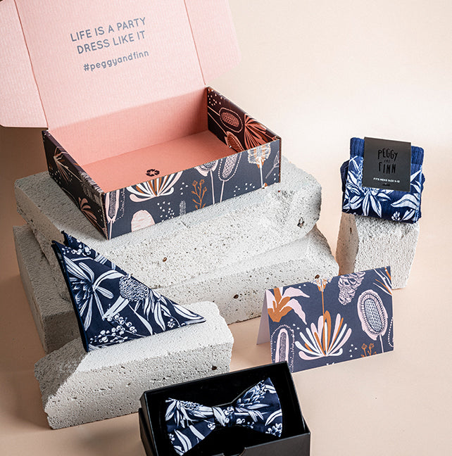 Bow Tie Gift Set for Wedding featuring matching Bow Tie, Pocket Square and Socks