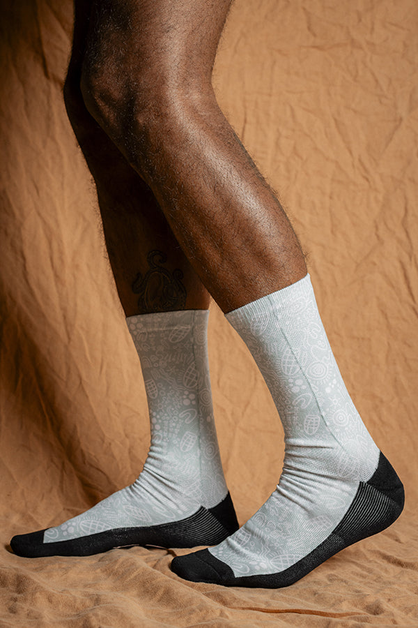 Mens Recycled Socks Green Print