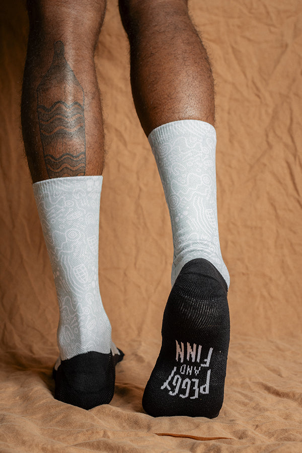 Mens Recycled Socks Green Print