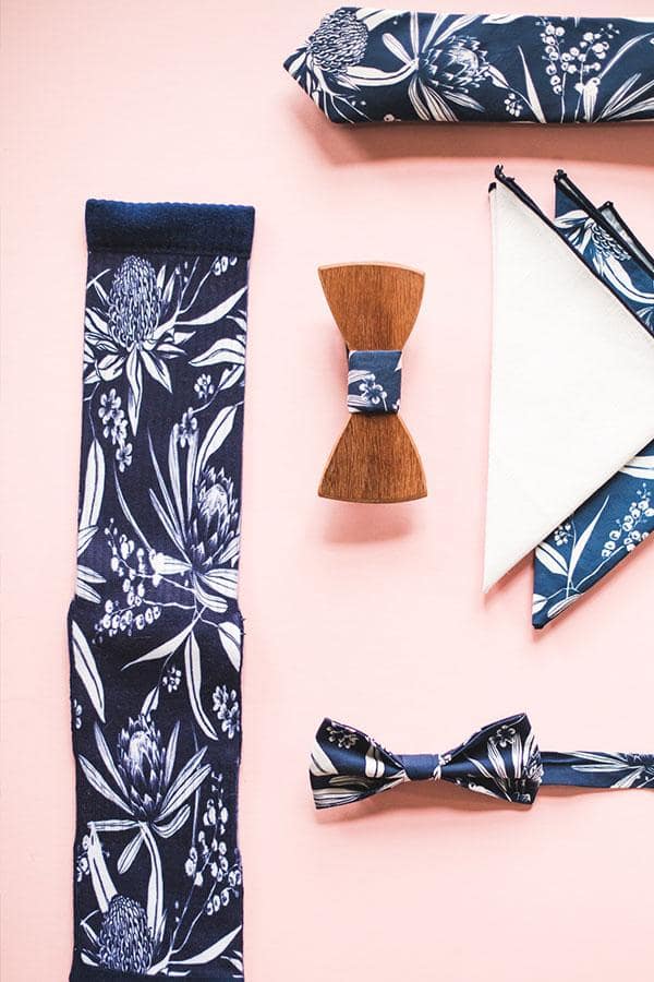 Cotton Tie Natives Groom wedding australia