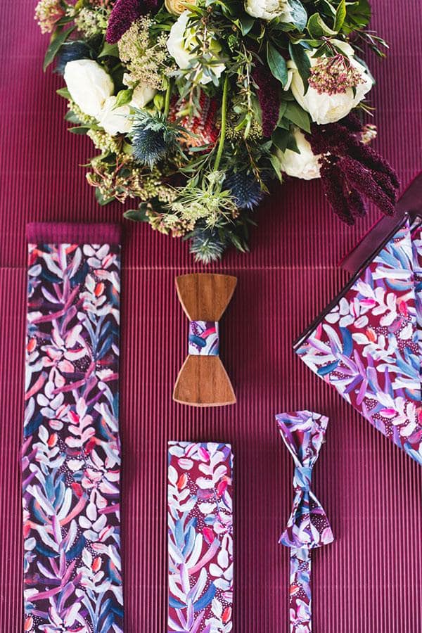 Bow Tie Protea Burgundy Menswear