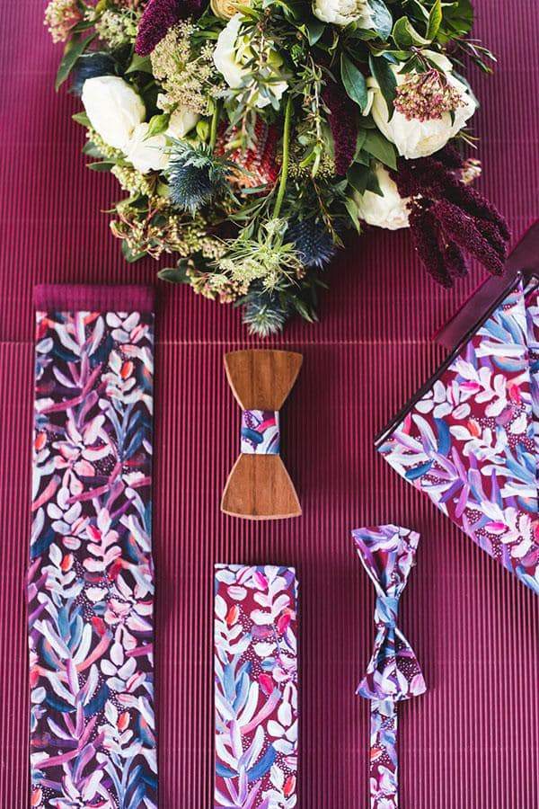 Bow Tie Protea Burgundy Menswear