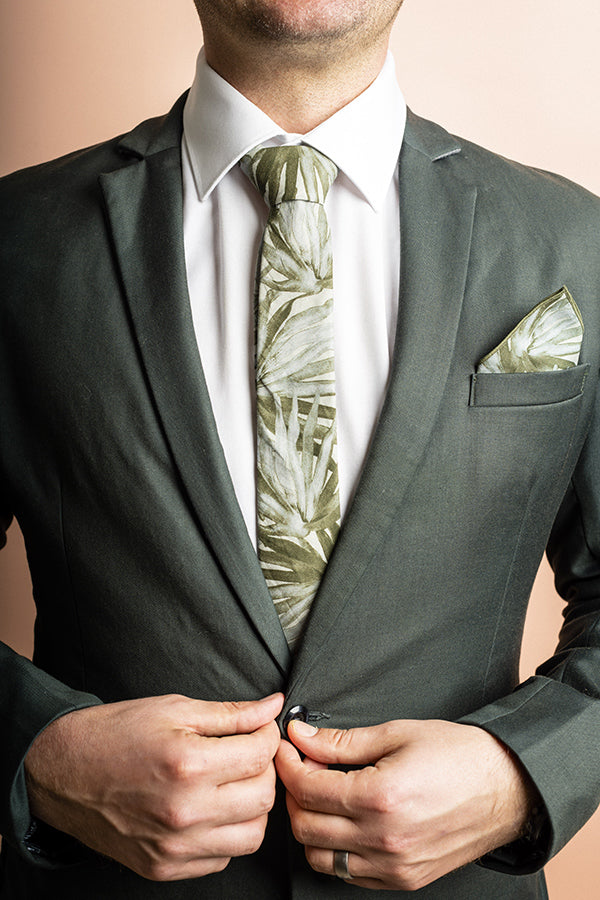 Wedding Tie - Fan Palm Sage