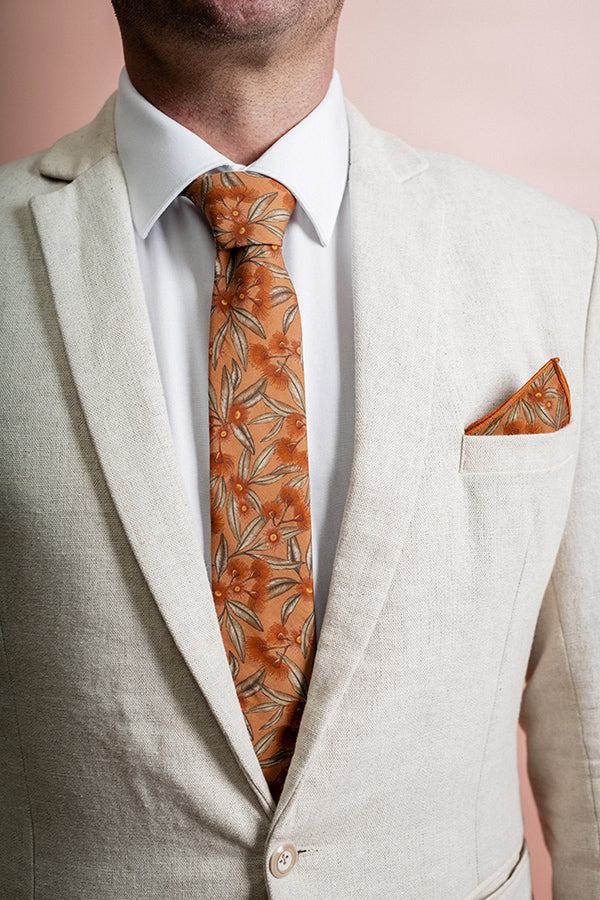 Wedding Tie - Flowering Gum Terracotta
