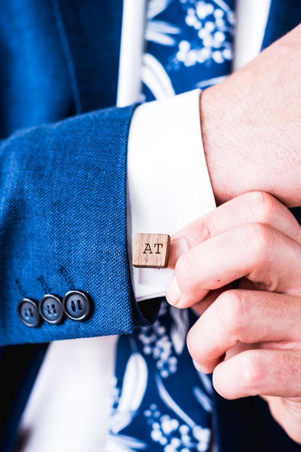 wooden cufflinks Tasmanian oak groomsmen personalize