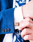 wooden cufflinks jarrah groom personalize