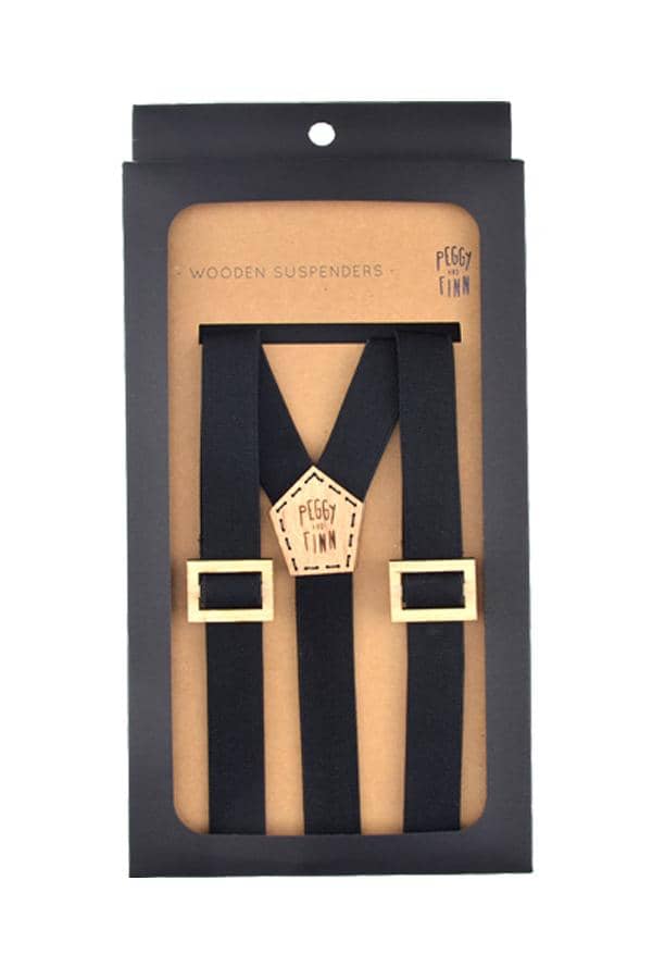Wooden Suspenders Fergus Black groomsmen