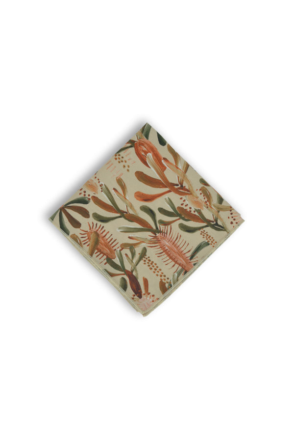 wedding pocket square grass tree nude austalian natives cotton