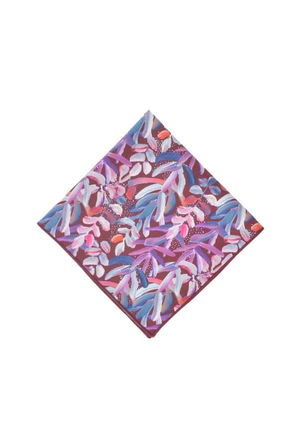 wedding protea burgundy pocket square