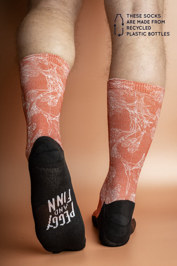 Recycled Socks - Kangaroo Paw Burnt Orange