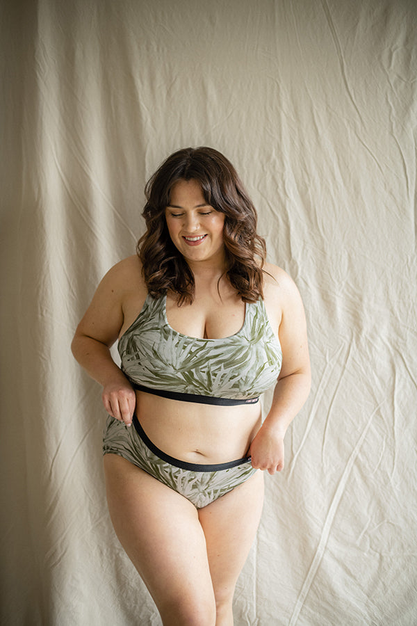womens bamboo underwear fan palm sage